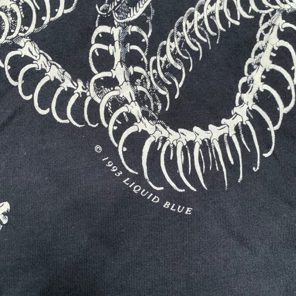 Vintage Liquid Blue Medusa Skull Snake All Over Print T-Shirt Size XL 19… - Picture 8 of 8